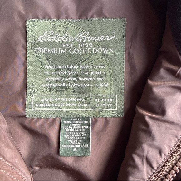 Brown Eddie Bauer Premium Goose Down Vest Women’s Size Small - Picture 2 of 10